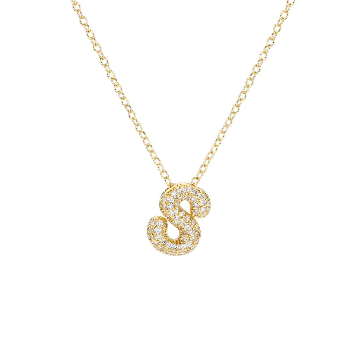 Pave Initial Necklace- Large