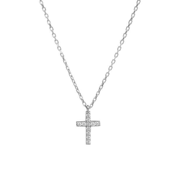 Tiny CZ Cross Necklace