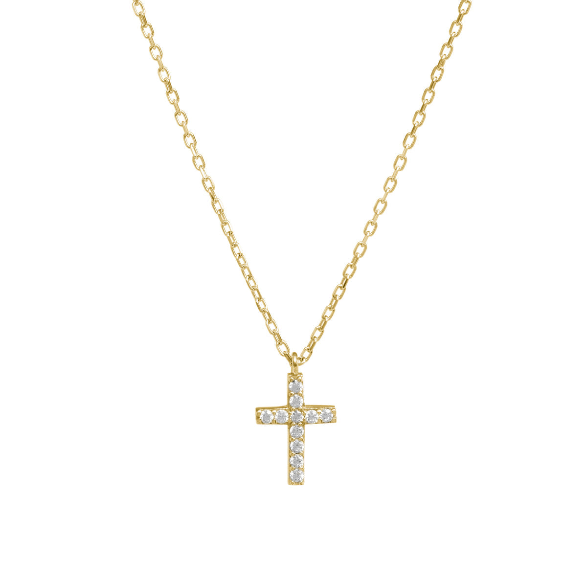 Tiny CZ Cross Necklace