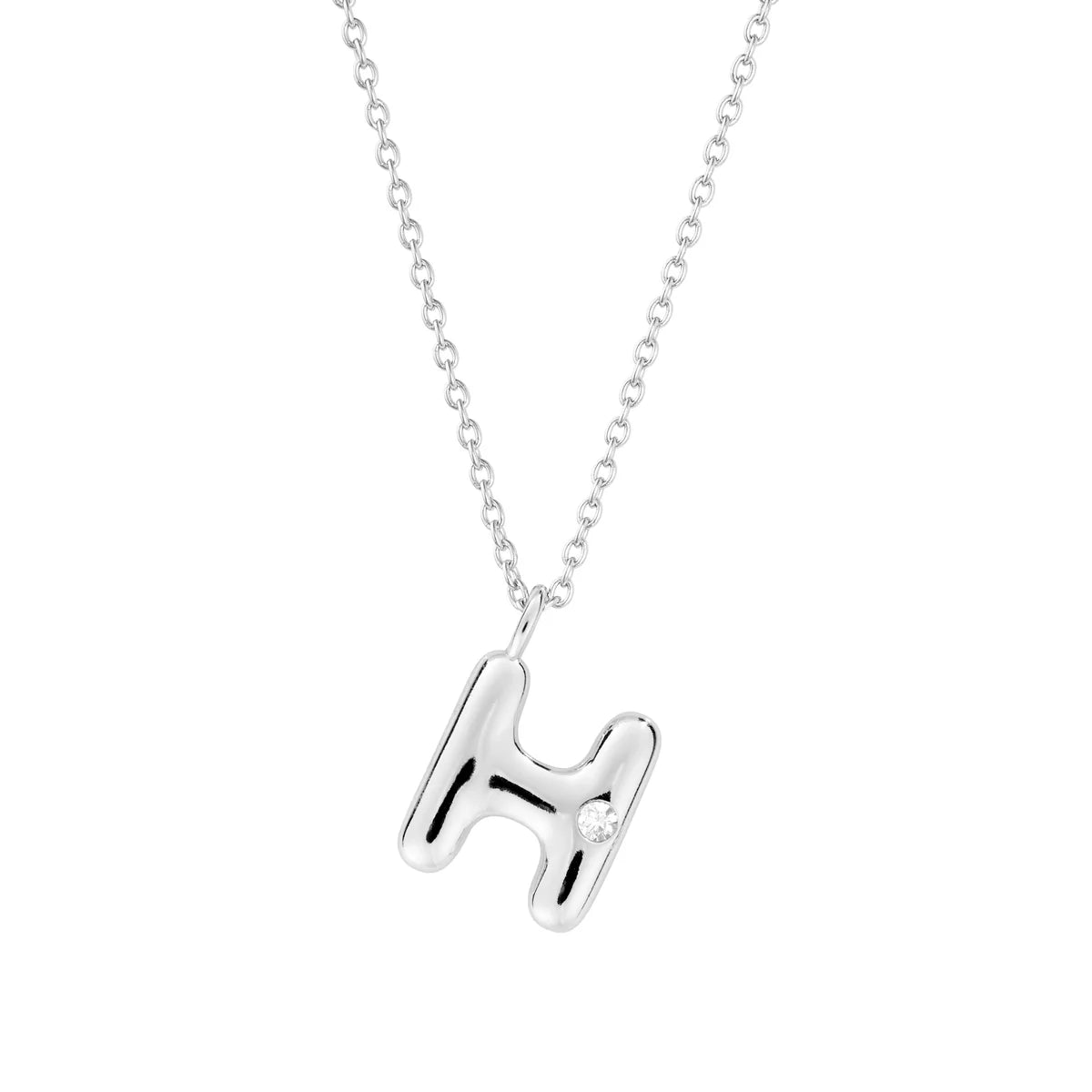 Bubble CZ Initial Necklace