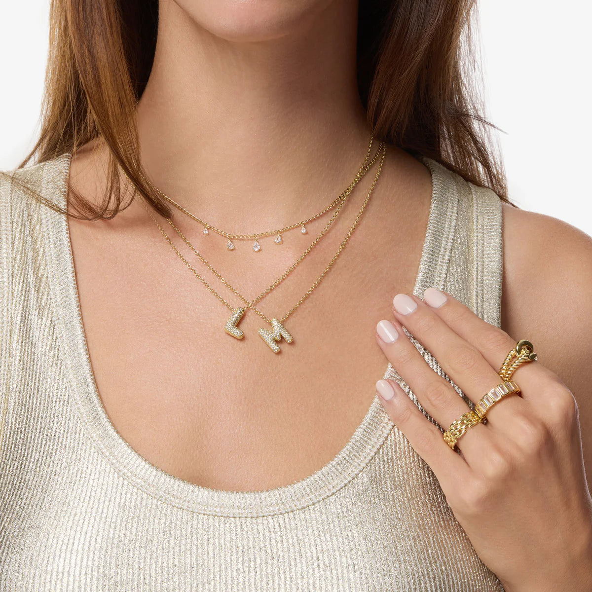 Pave Initial Necklace- Small