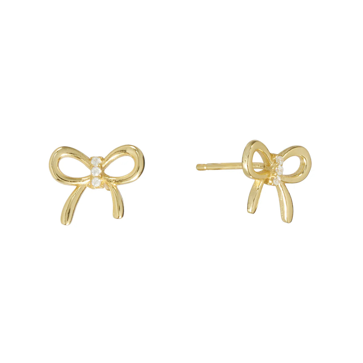 Bow Earrings with CZ