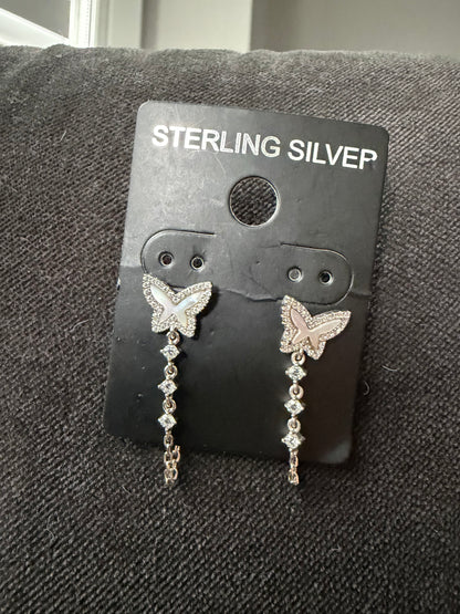 Butterfly chain earrings