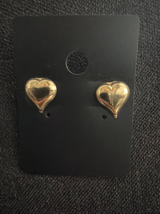 Gold filled heart studded earrings