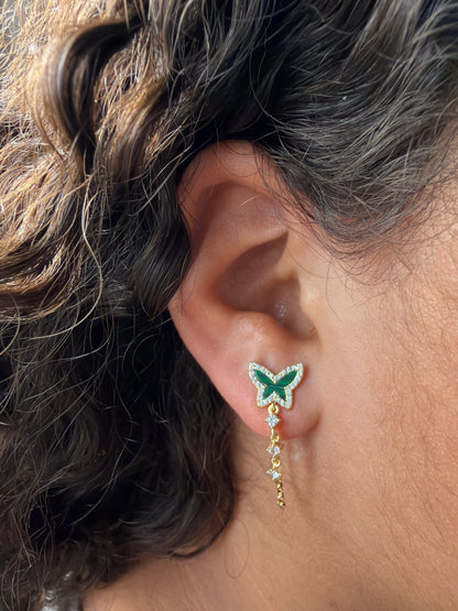 Butterfly chain earrings