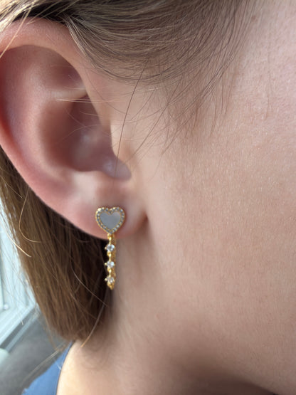 Heart chain earrings