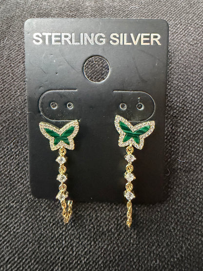 Butterfly chain earrings