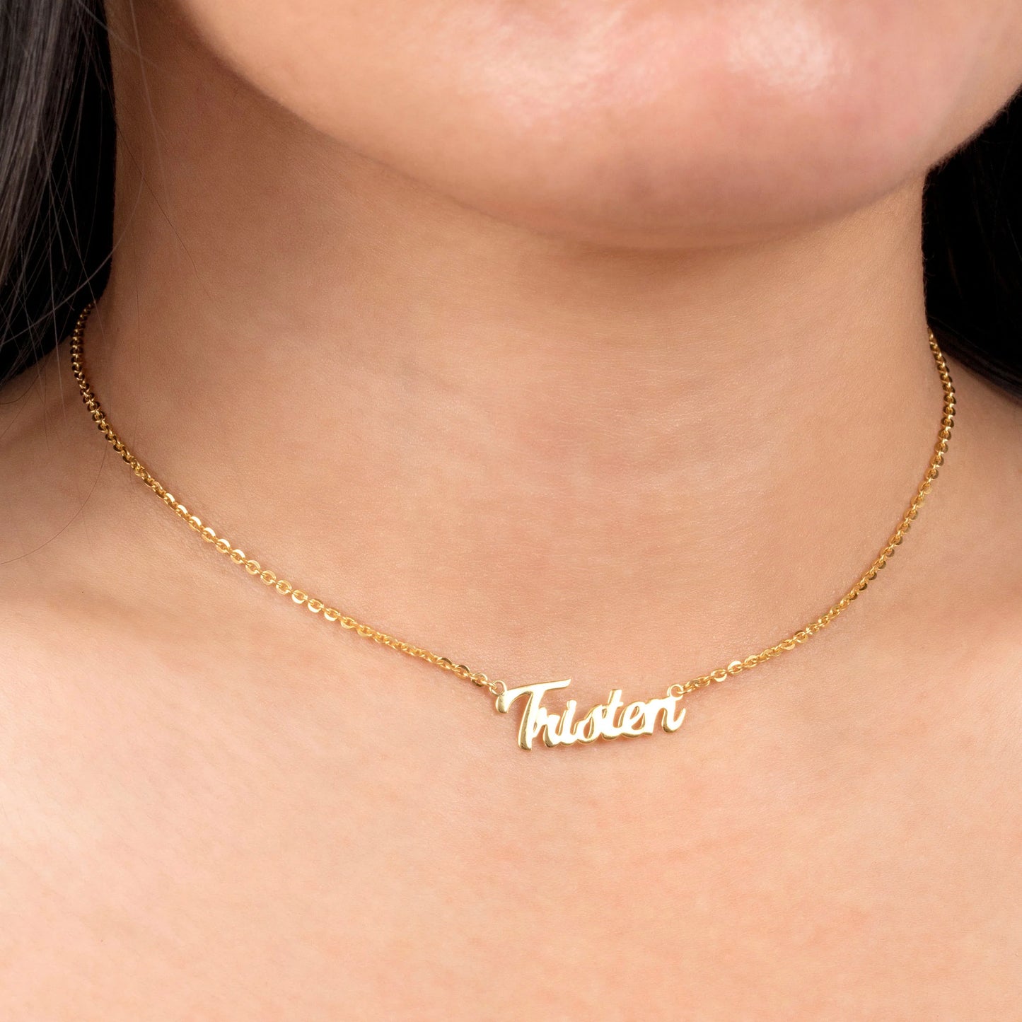 SCRIPT NAMEPLATE NECKLACE