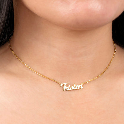 SCRIPT NAMEPLATE NECKLACE