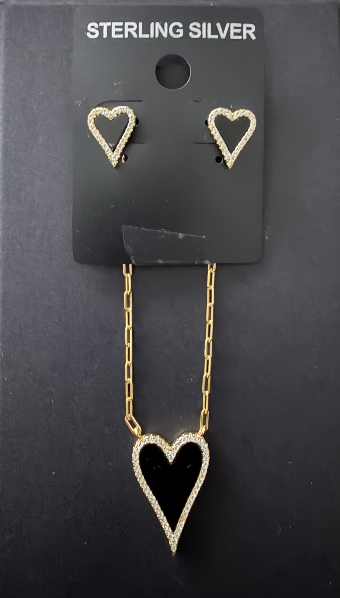 Heart studded earrings