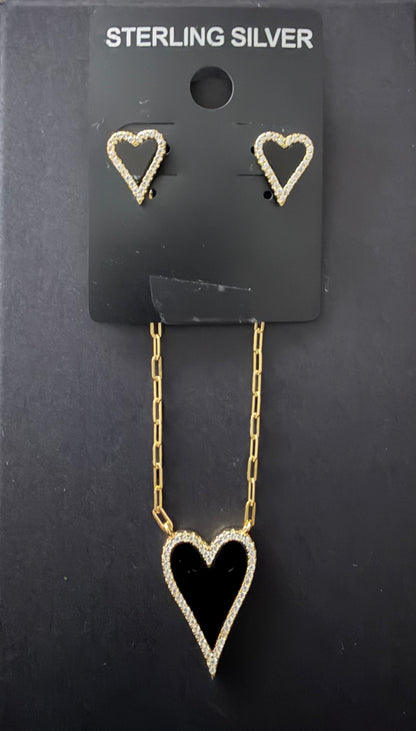Heart studded earrings