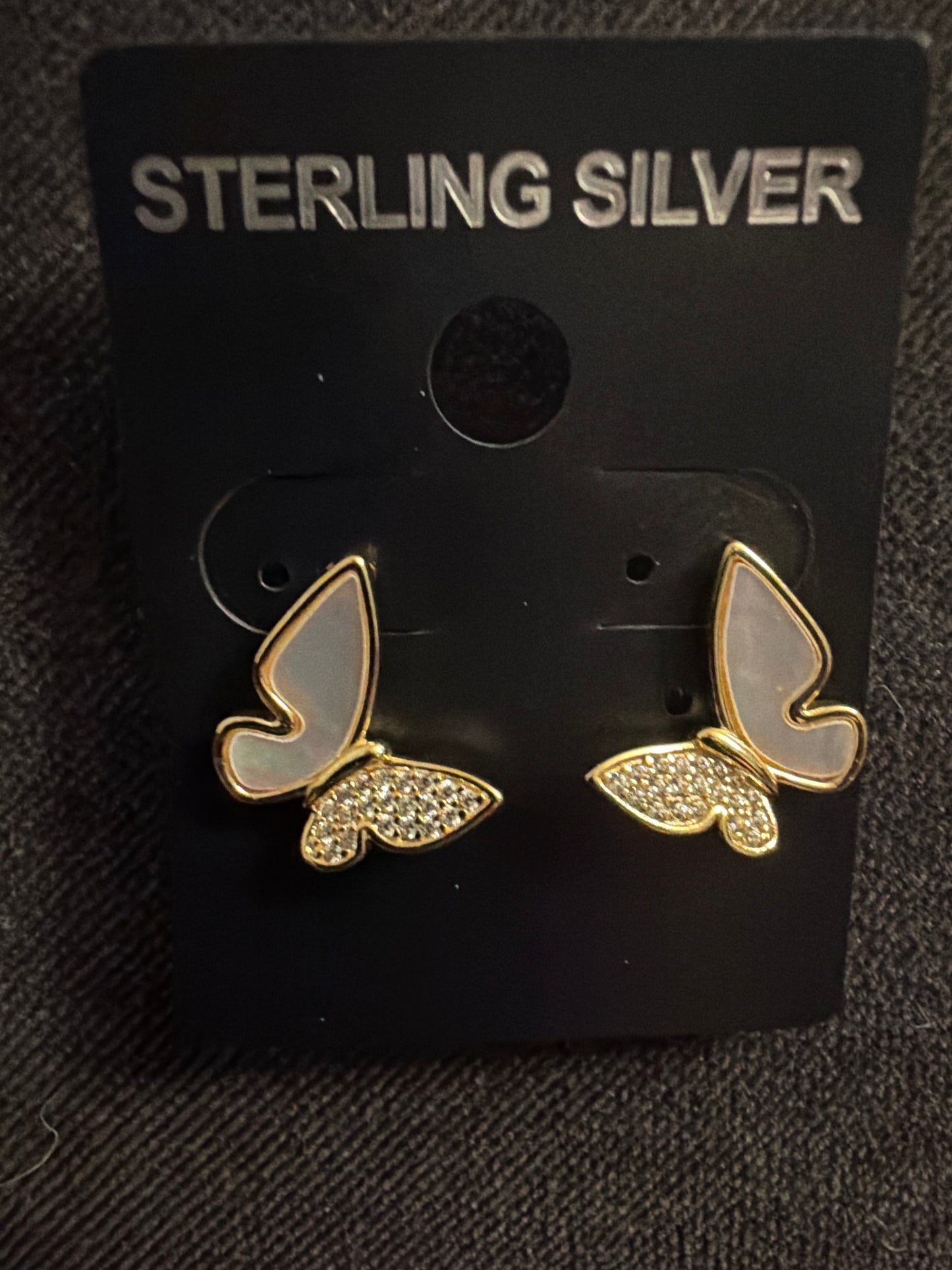 Silver Butterfly studs