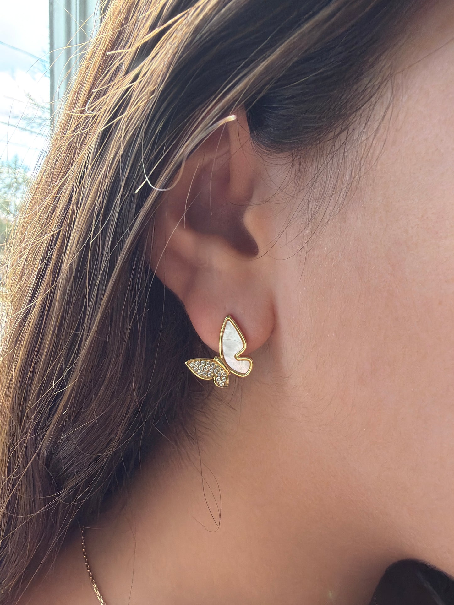 Butterfly earrings studs