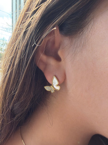 Butterfly earrings studs