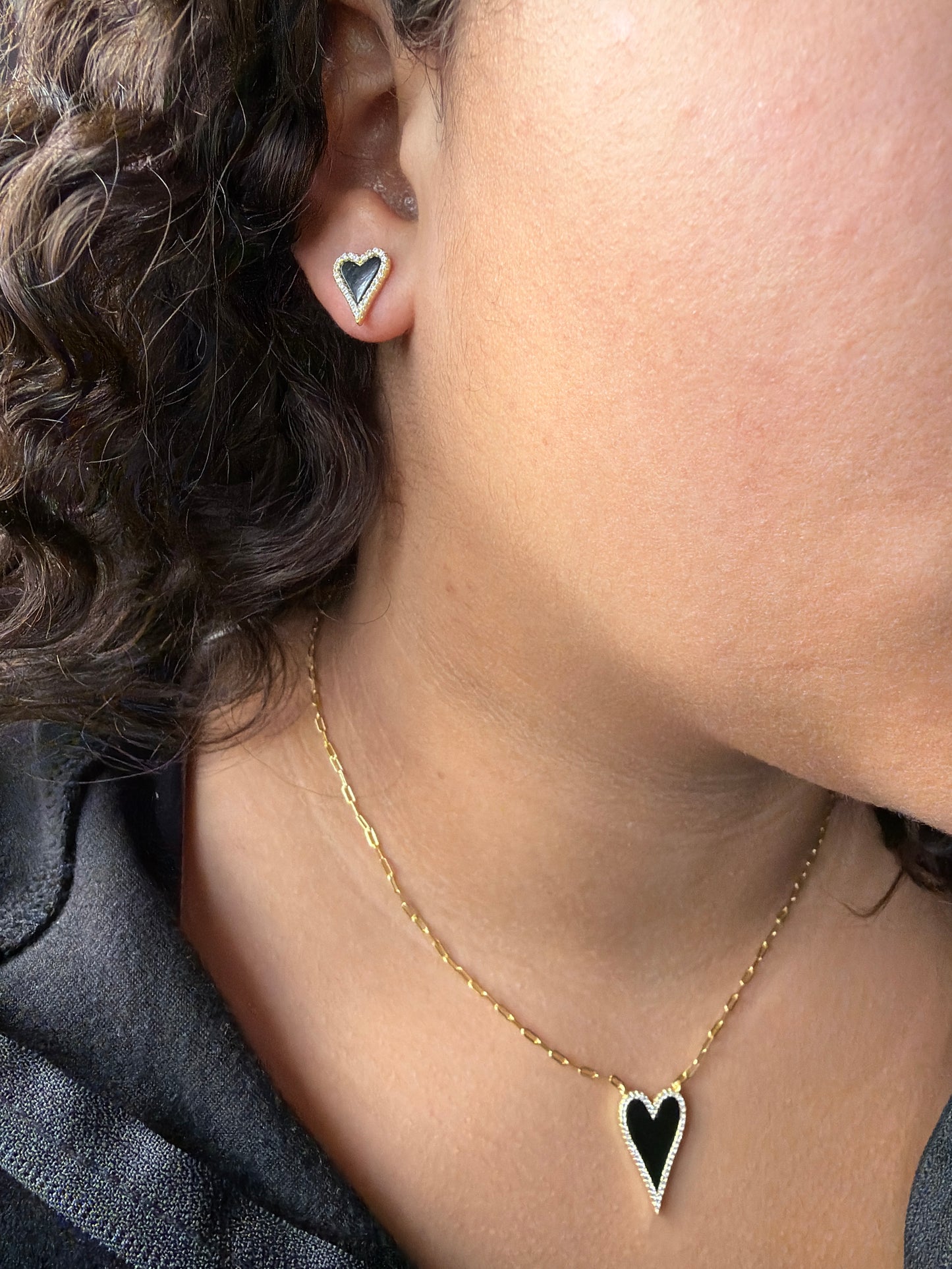 Heart studded earrings