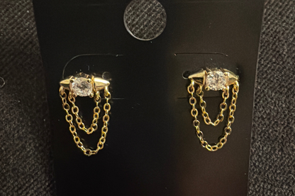 Stud chain earrings