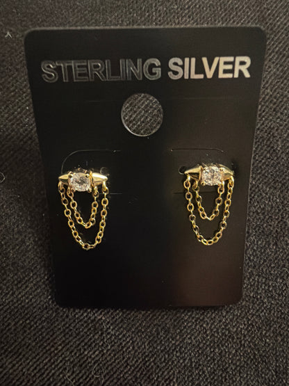 Stud chain earrings