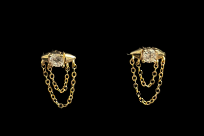 Stud chain earrings