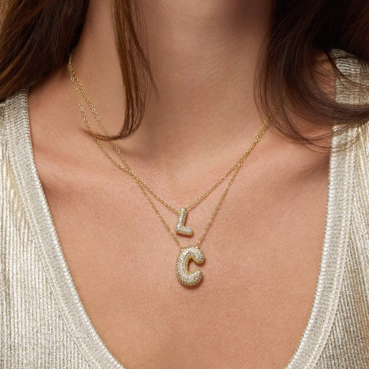 Pave Initial Necklace- Small