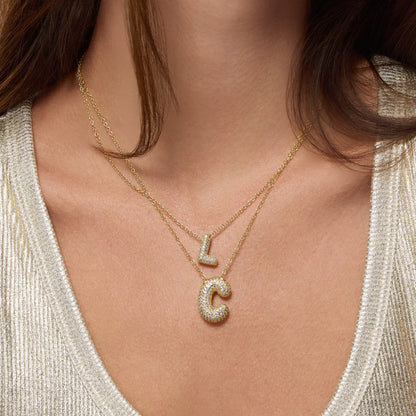 Pave Initial Necklace- Small