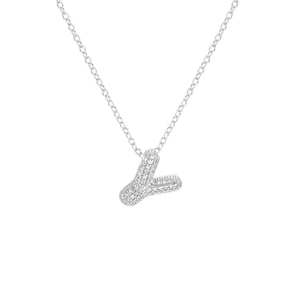 Pave Initial Necklace- Small