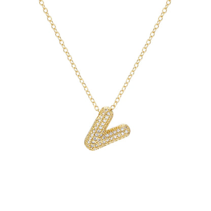 Pave Initial Necklace- Small