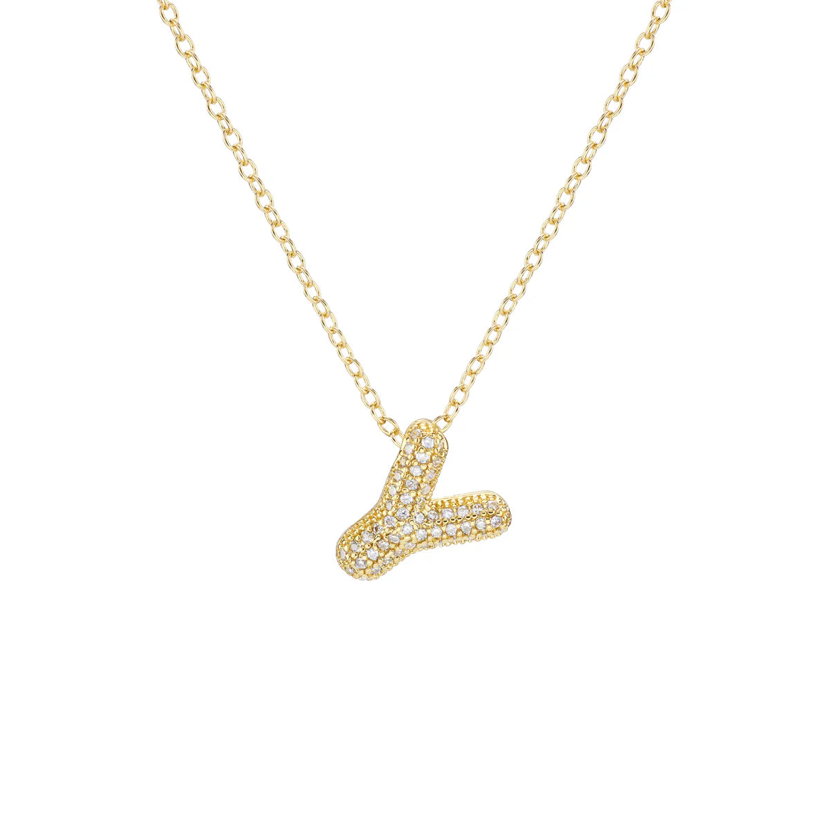 Pave Initial Necklace- Small