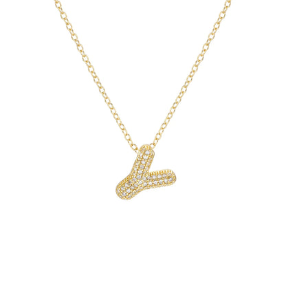 Pave Initial Necklace- Small