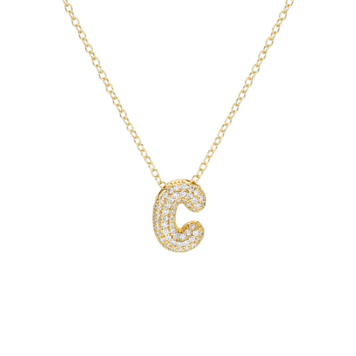 Pave Initial Necklace- Small