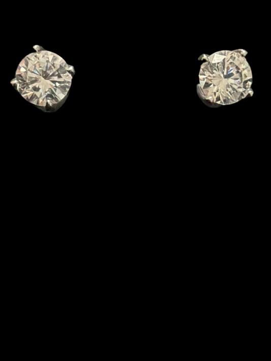 Simulated diamond stud earrings