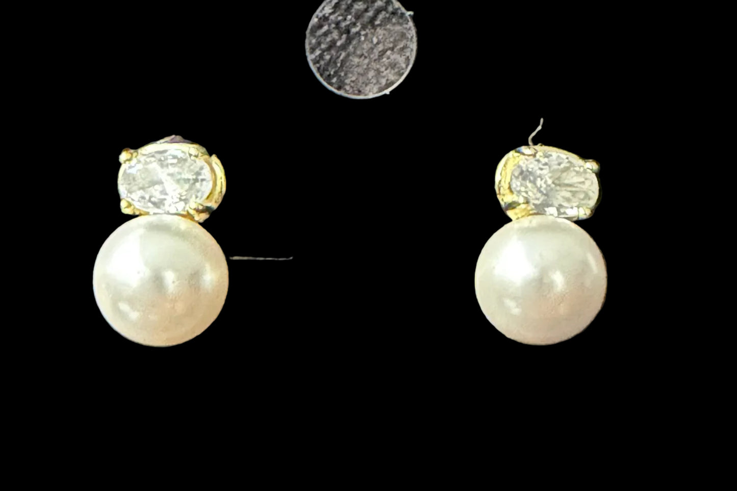 Pearl and CZ earrings
