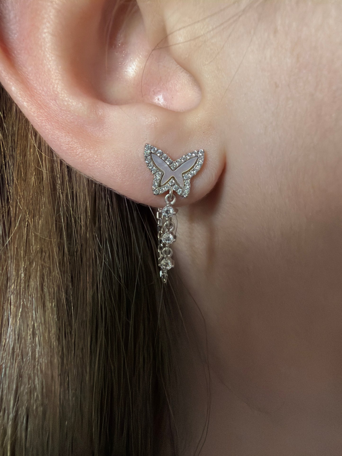 Butterfly chain earrings
