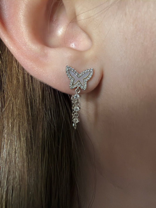Butterfly chain earrings