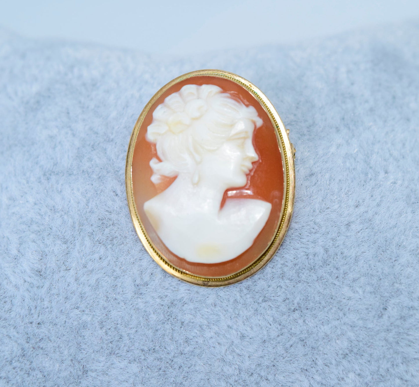 14Kt Gold Cameo Brooch Pin Pendant