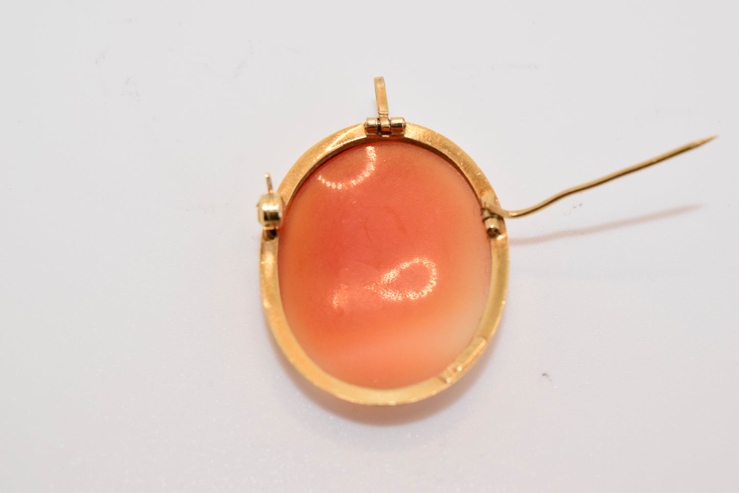 14Kt Gold Cameo Brooch Pin Pendant