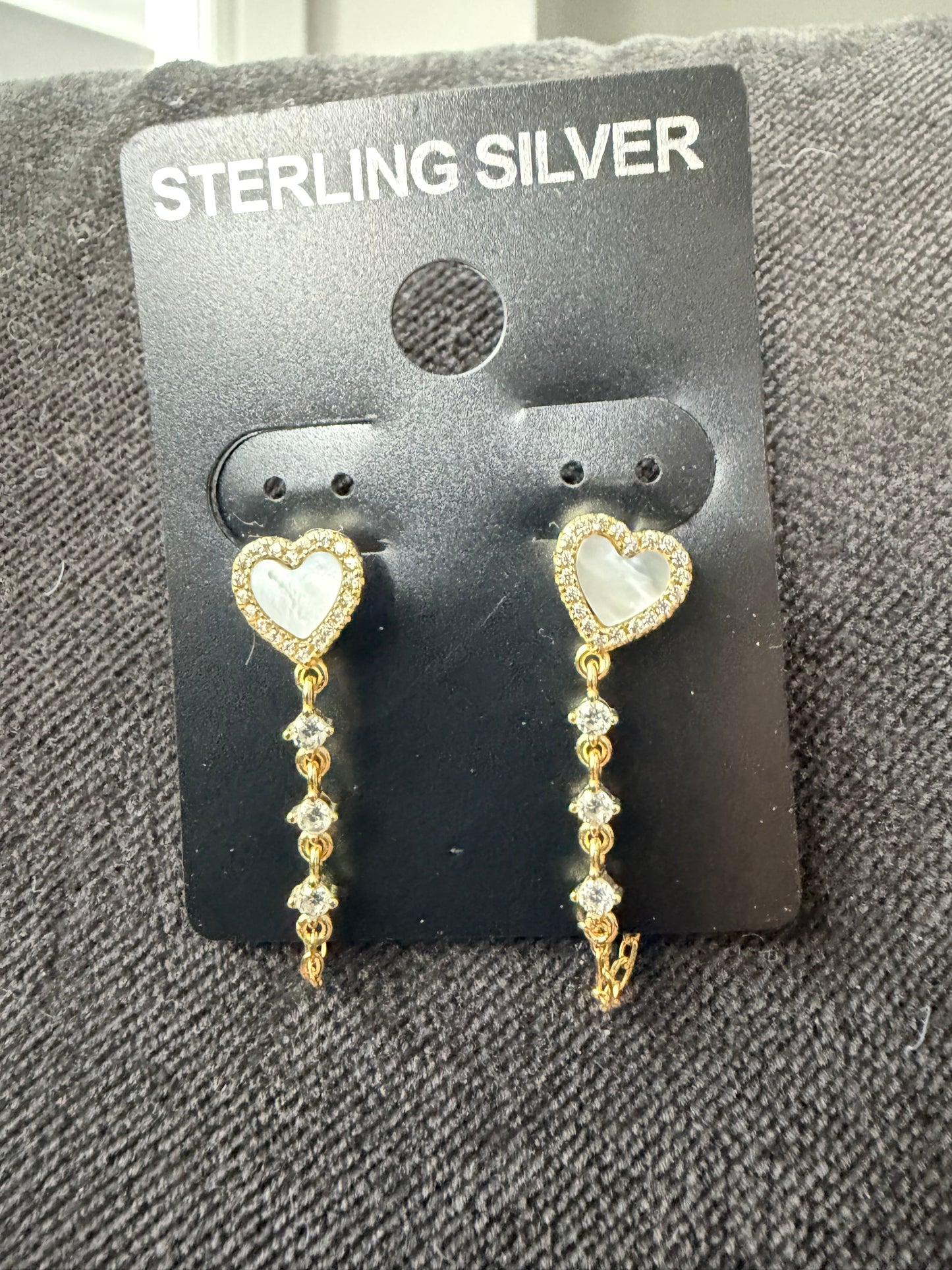 Heart chain earrings