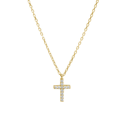Tiny CZ Cross Necklace
