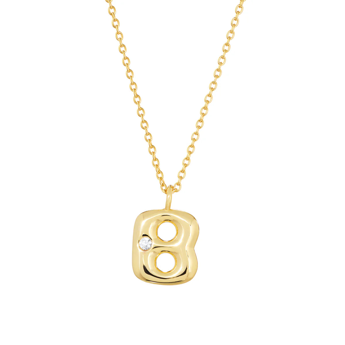 Bubble CZ Initial Necklace