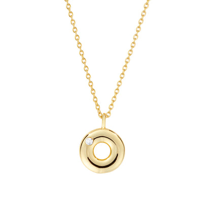 Bubble CZ Initial Necklace