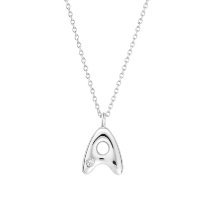 Bubble CZ Initial Necklace