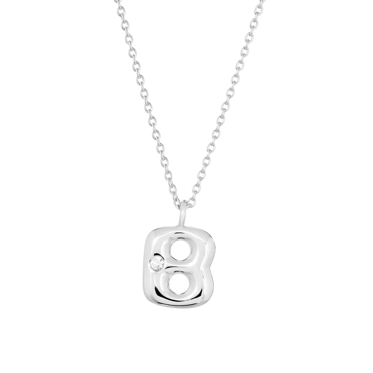 Bubble CZ Initial Necklace