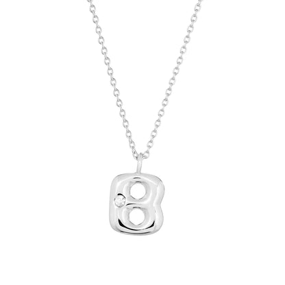 Bubble CZ Initial Necklace