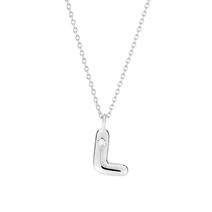 Bubble CZ Initial Necklace