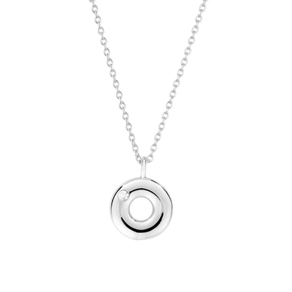 Bubble CZ Initial Necklace