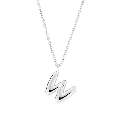 Bubble CZ Initial Necklace