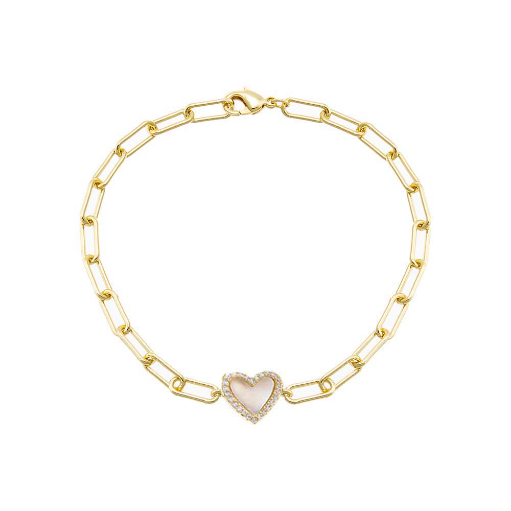 Heart paperclip bracelet